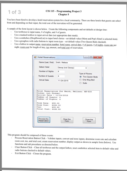 Solved: 1 Of 3 CIS 115-Programming Project 3 Chapter 5 You... | Chegg.com