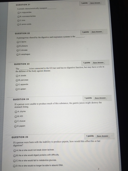 Solved 1 points Save Answer QUESTION 1 sages? whichofthe | Chegg.com