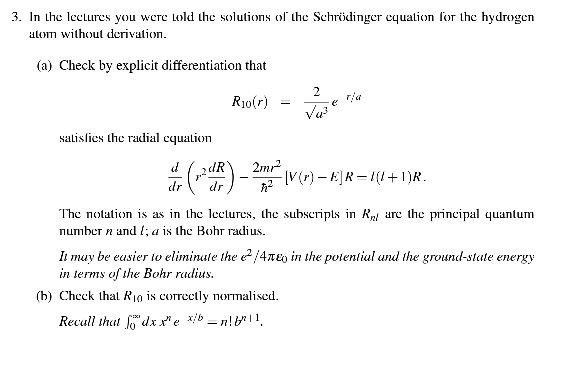 Solved 3. n he leclres you were lold the solutions of the | Chegg.com