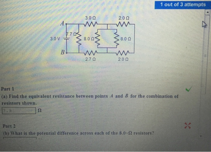 Solved Find The Equivalent Resistance Between Points A And B | Chegg.com