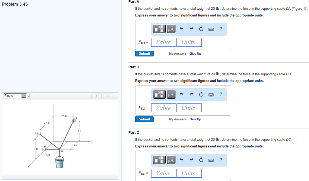 Solved If the bucket and its contents have a total weight of | Chegg.com