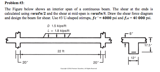 Solved Problem #3: The Figure below shows an interior span | Chegg.com