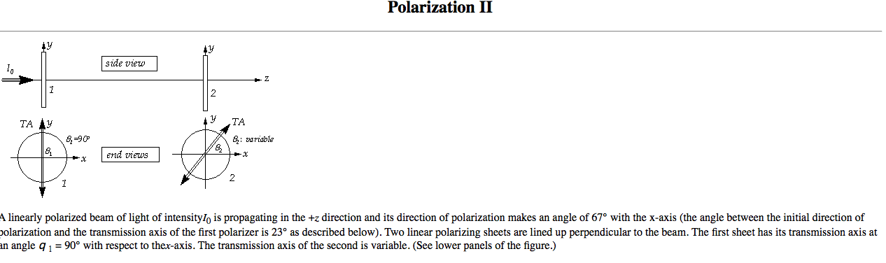 Solved The second polarizer is set at various angles within | Chegg.com