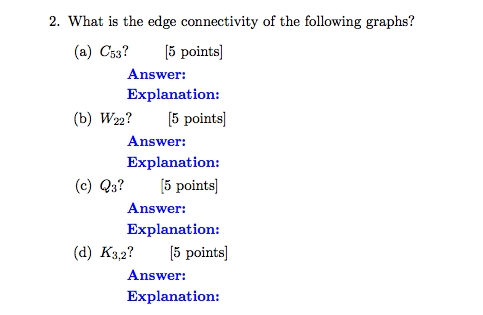 Solved 2. What is the edge connectivity of the following | Chegg.com