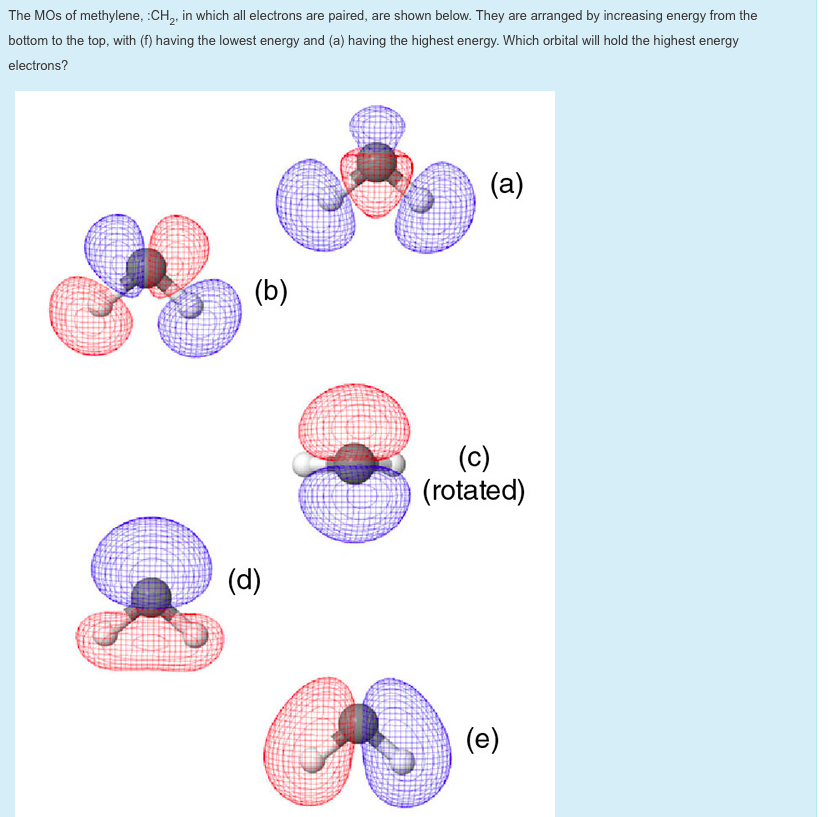 Solved The MOs of methylene, :CH2. in which all electrons | Chegg.com