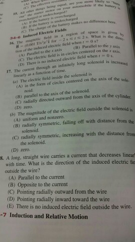 Solved Induced Electric Fields The Magnetic Field In A | Chegg.com