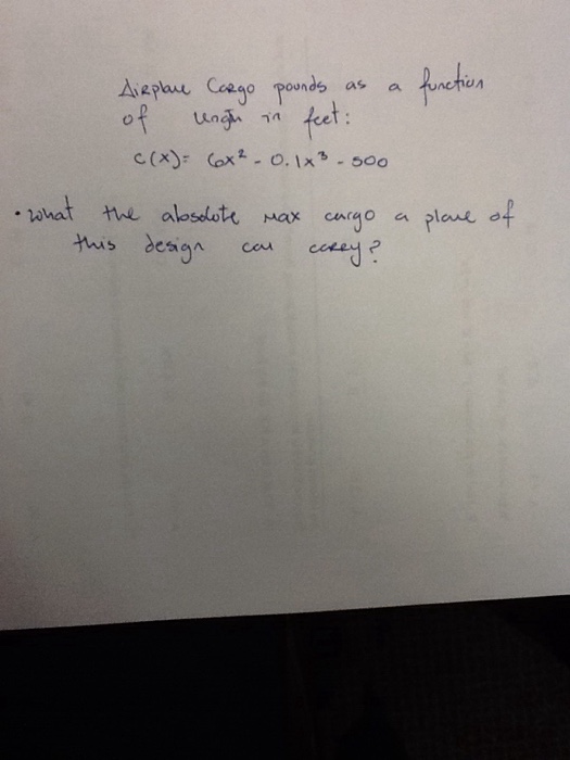 Solved Airplane Cargo pounds as a function of length in