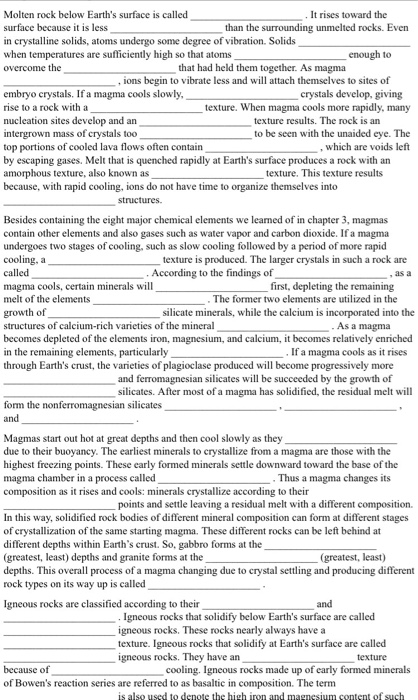 solved-molten-rock-below-earth-s-surface-is-called-it-rises-chegg