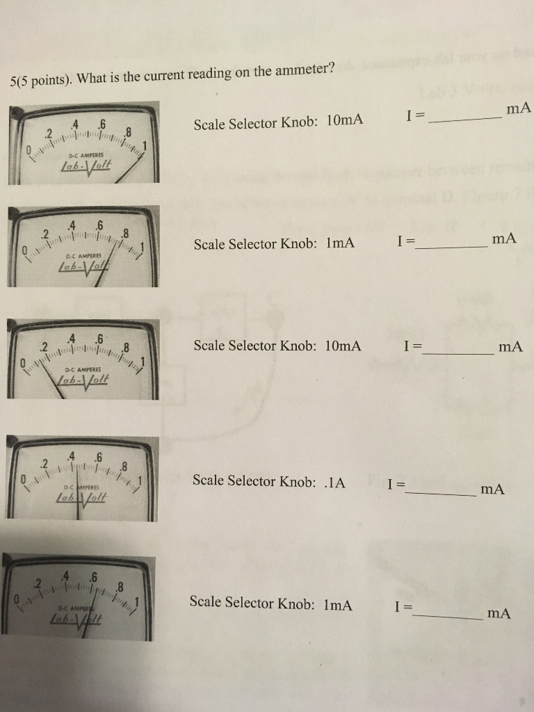 Solved What is the current reading on the ammeter? Scale