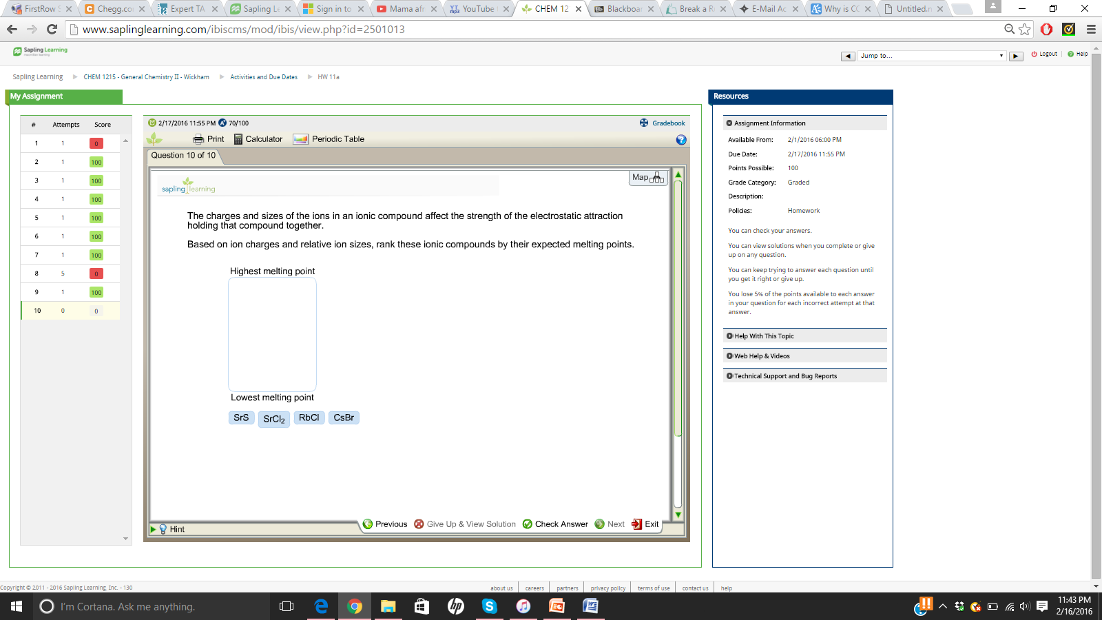 Solved The charges and sizes of the ions in an ionic