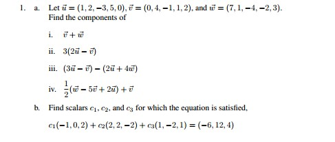 Solved Let u = (1, 2.-3. 5, 0), v = (0, 4,-1, 1, 2), and w = | Chegg.com