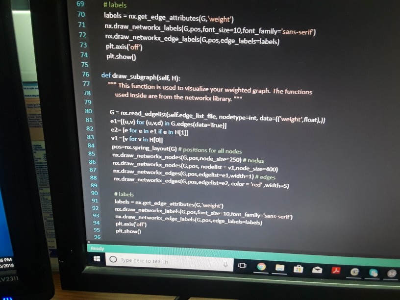 Solved Weighted Graph(1)-py 17 In this python script we | Chegg.com