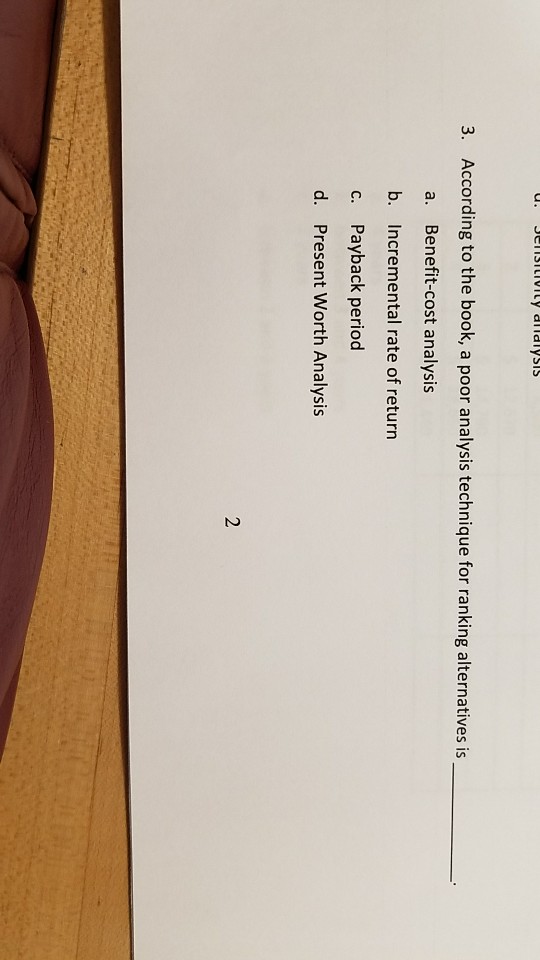 Solved 3. According to the book, a poor analysis technique | Chegg.com