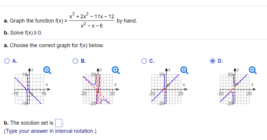 solved-x2x11x-12-a-graph-the-function-f-x-b-solve-f-x-2-chegg