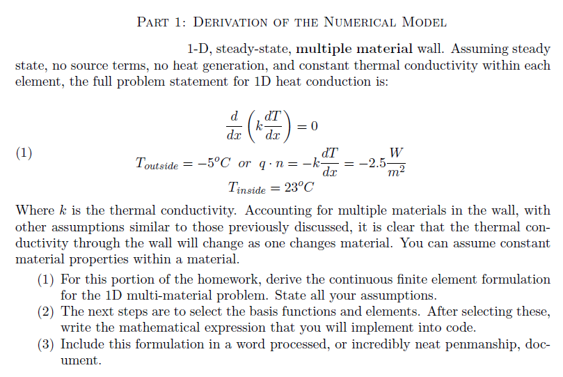 1-D, steady-state, multiple material wall. Assuming | Chegg.com