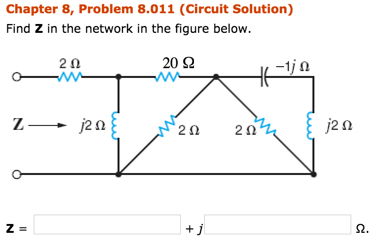 Solved Find Z in the network in the figure below. | Chegg.com