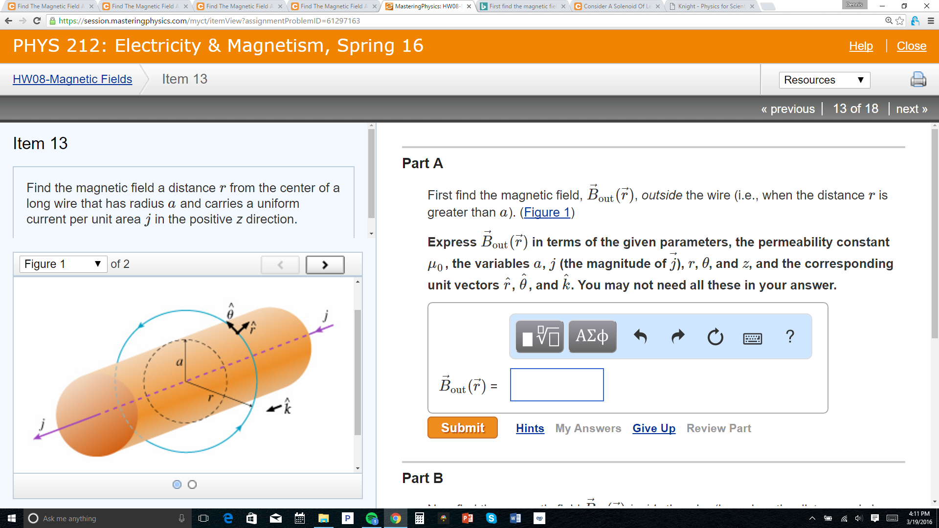 Solved Find The Magnetic Field a distance r from the center | Chegg.com