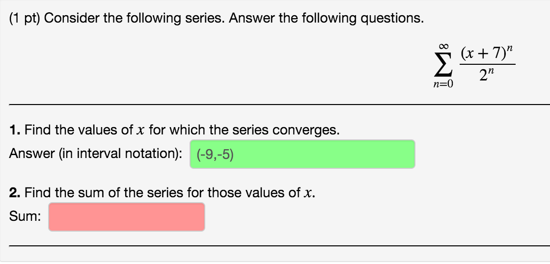 Solved Find The Sum Of The Series For Those Values Of X Chegg Com