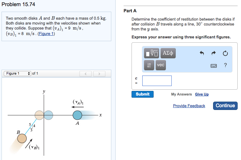 Solved Two Smooth Disks A And B Each Have A Mass Of 0.5 Kg. | Chegg.com