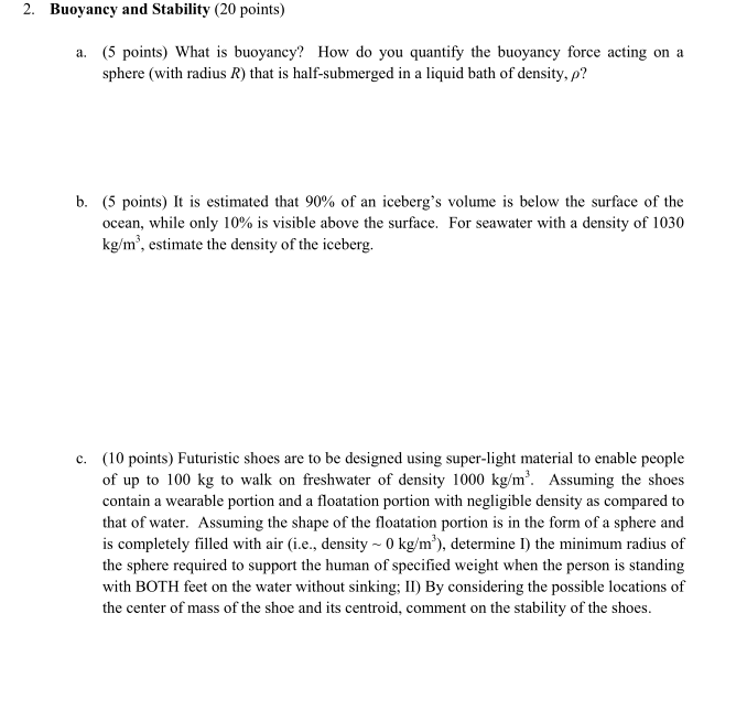 Solved What is buoyancy? How do you quantify the buoyancy