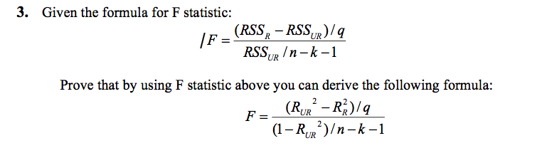 F Test Formula