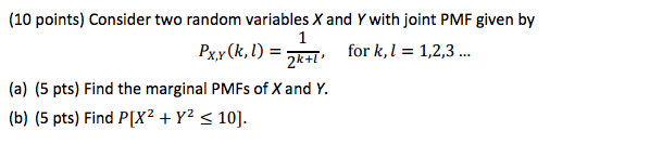 Solved Consider two random variable X and Y with joint PMF | Chegg.com