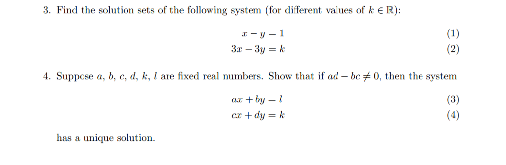 Solved 3. Find The Solution Sets Of The Following System | Chegg.com