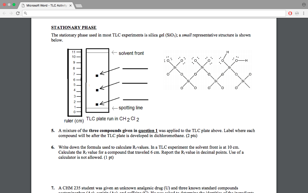 solved-the-stationary-phase-used-in-most-tlc-experiments-is-chegg