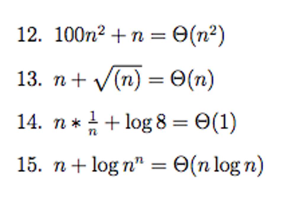 Solved Big O notation true or false questions Are these Chegg