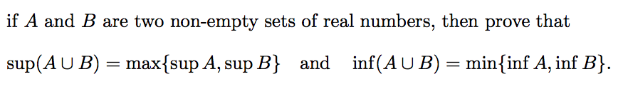 Solved If A And B Are Two Non-empty Sets Of Real Numbers, | Chegg.com