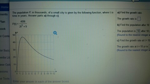 Solved The population P, in thousands, of a small city is | Chegg.com