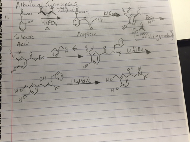 Solved Hi all! I had to do a synthesis of albuterol for | Chegg.com