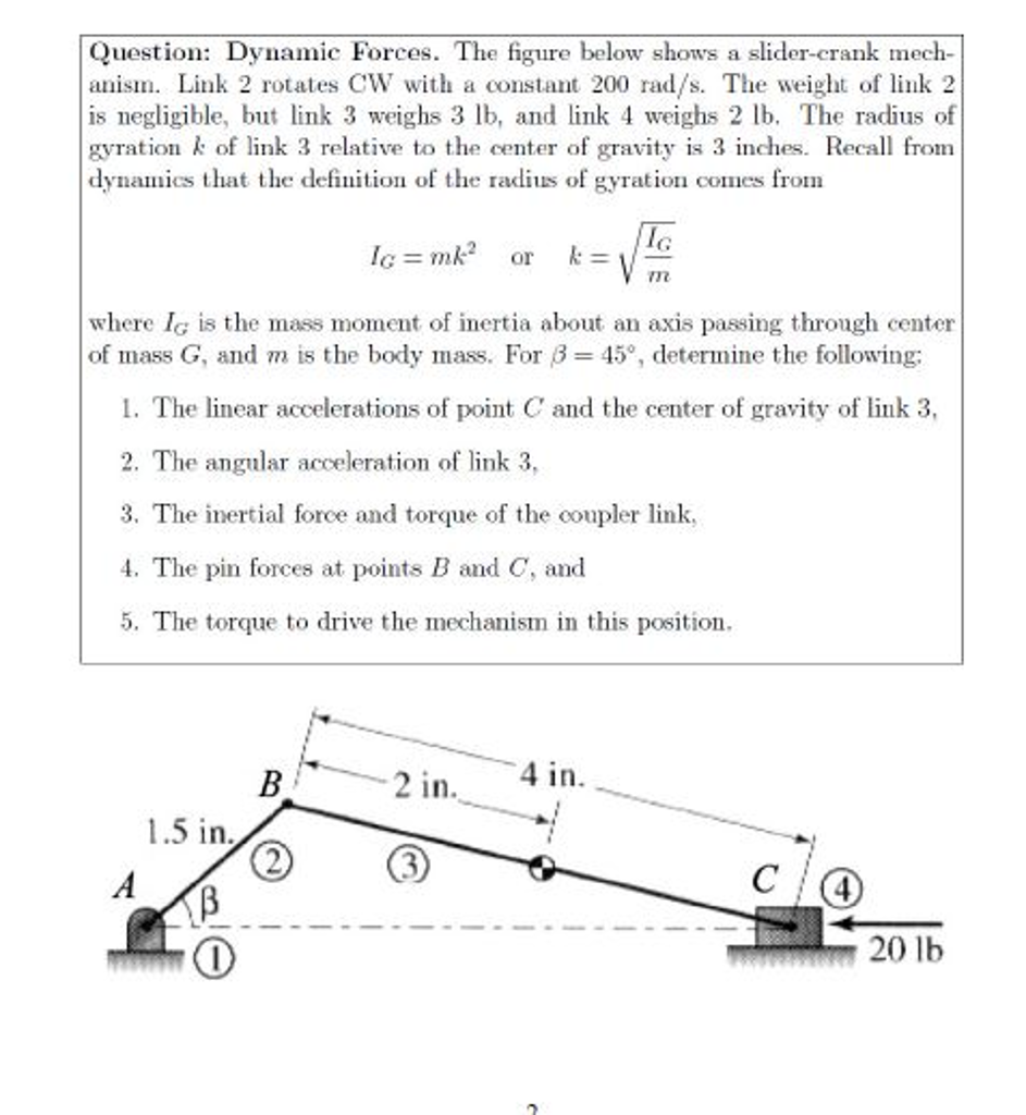 The figure below show's a slidercrank mechanism.