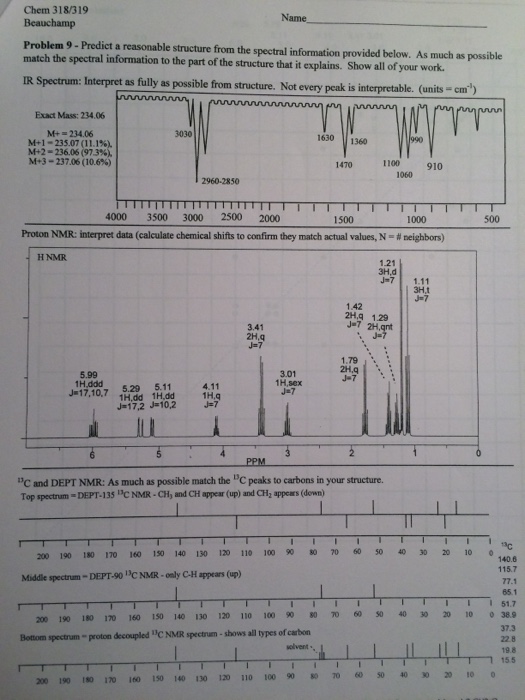 Solved Chem 318/319 Beauchamp Problem 9-Predict a reasonable | Chegg.com