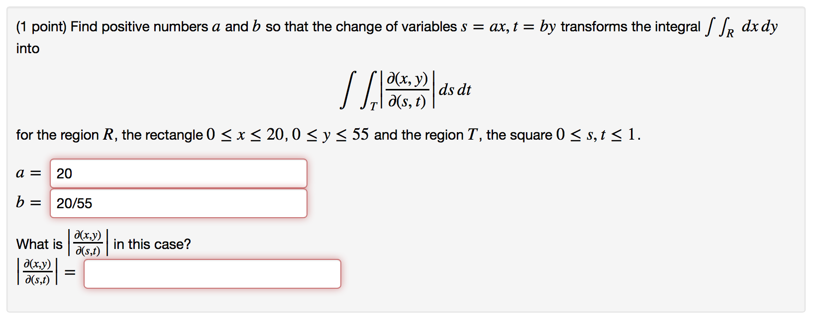 Solved Find Positive Numbers A And B So That The Change Of | Chegg.com