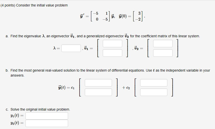 Solved (4 points) Consider the initial value problem -2 a. | Chegg.com