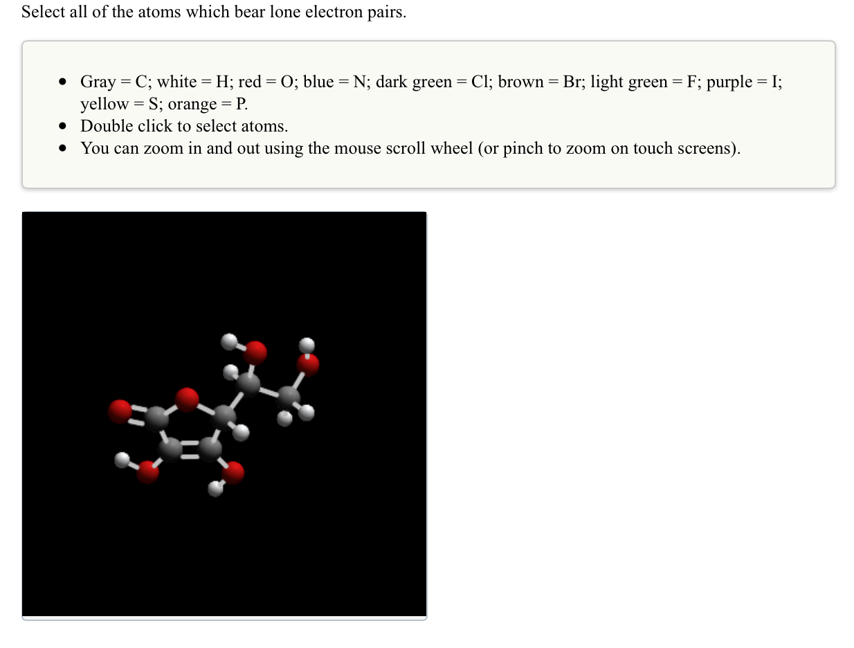 Solved Select all of the atoms which bear lone electron | Chegg.com