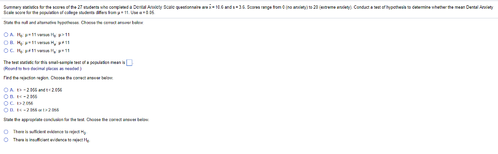 Solved Summary statistics for the scores of the 27 students | Chegg.com