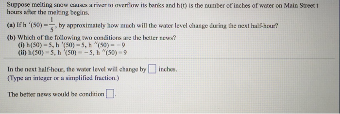 Solved Suppose melting snow causes a river to overflow its | Chegg.com