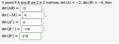 Solved If A And B Are 2 Times 2 Matrices Det A 2 Det