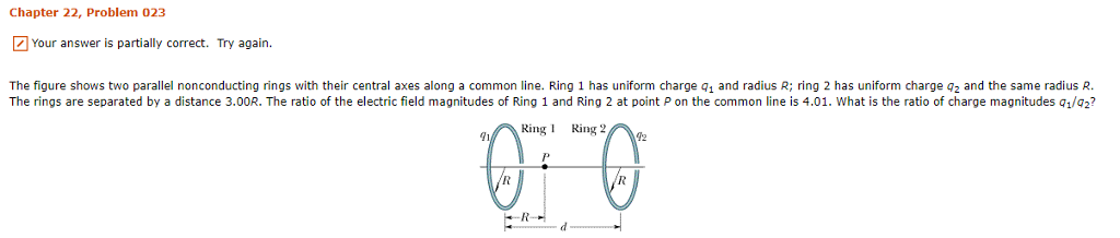 Solved The figure shows two parallel nonconducting rings | Chegg.com