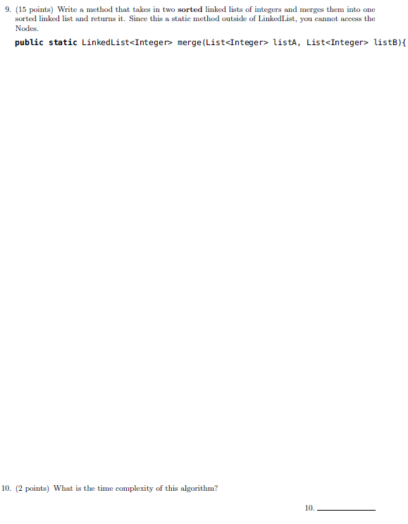 Solved sorted linked list and returns it. Since this a | Chegg.com image.