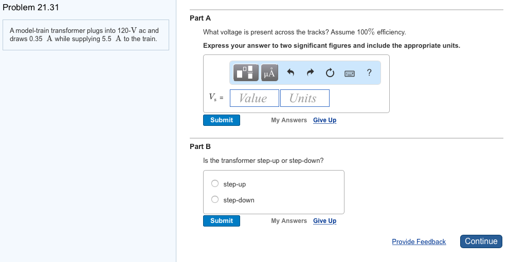 Solved A modeltrain transformer plugs into 120V ac and