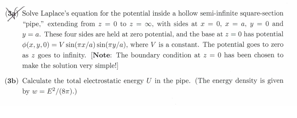 Solved Solve Laplace's equation for the potential inside a | Chegg.com