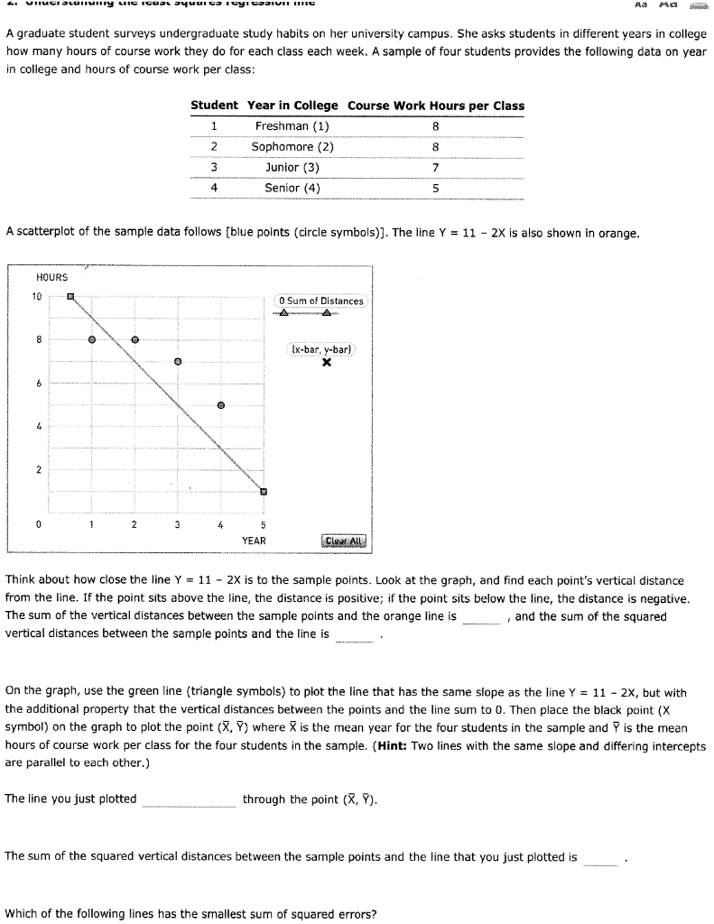 Solved A graduate student surveys undergraduate study habits | Chegg.com