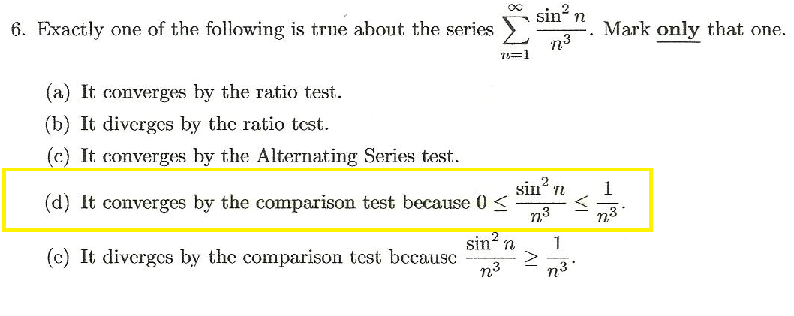 Solved I'm not sure how to take the comparison test of this | Chegg.com