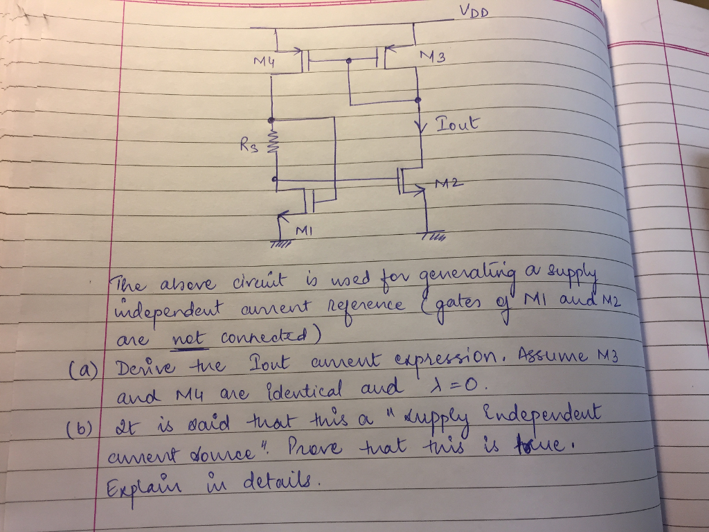 Solved The above circuit is used for generating a supply | Chegg.com