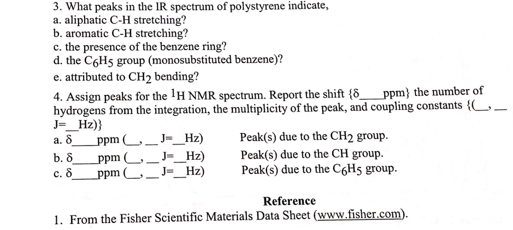 polystyrene ir peak assignment