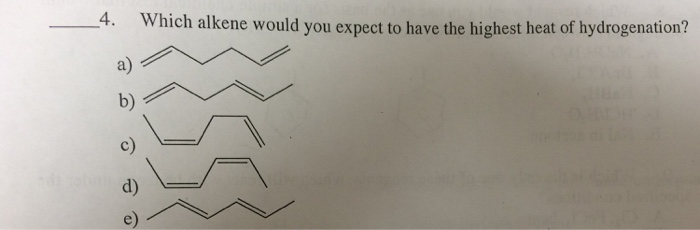 solved-which-alkene-would-you-expect-to-have-the-highest-chegg