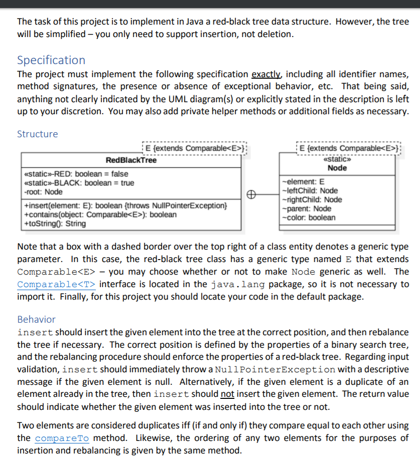 Solved The Task Of This Project Is To Implement In Java A | Chegg.com ...